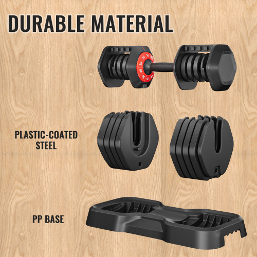 Adjustable Dumbbell Set | 10-in-1 Quick-Adjust Up to 55 lbs