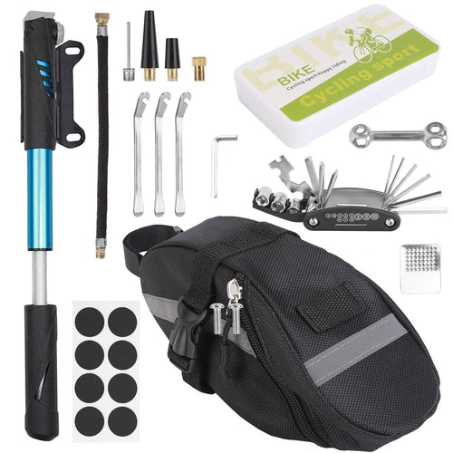 16-in-1 Bike Tire Repair Kit | Portable Cycling Emergency Tool Set