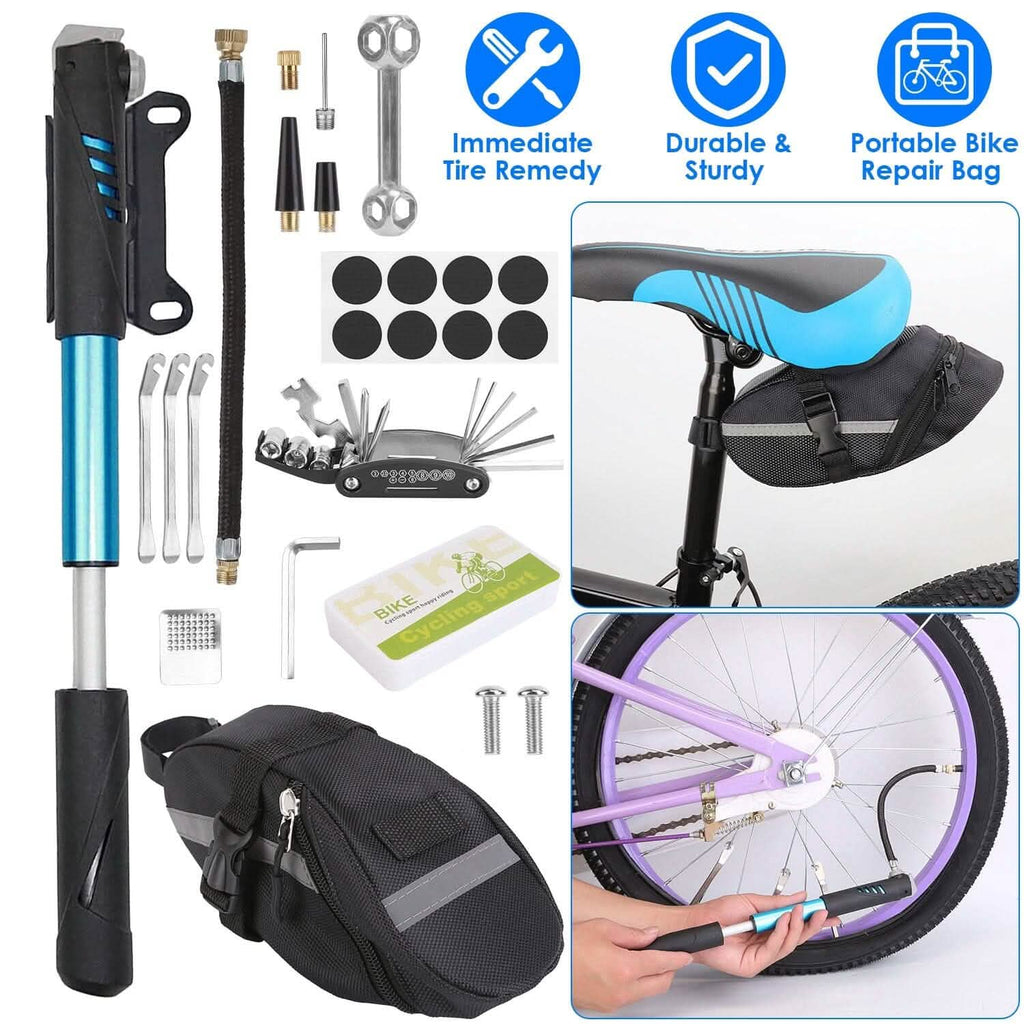 16-in-1 Bike Tire Repair Kit | Portable Cycling Emergency Tool Set