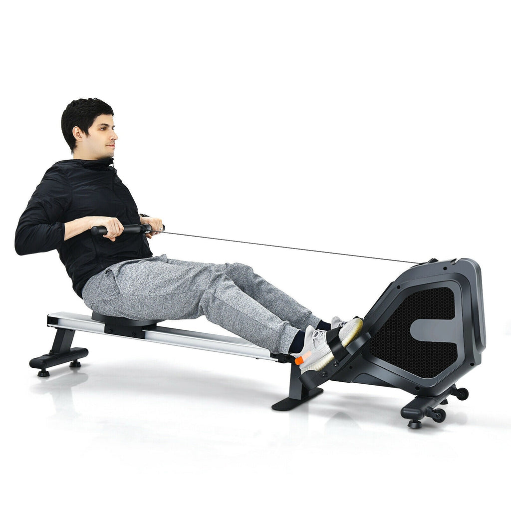 Folding Magnetic Rowing Machine | 8-Level Resistance with Monitor & Aluminum Rail