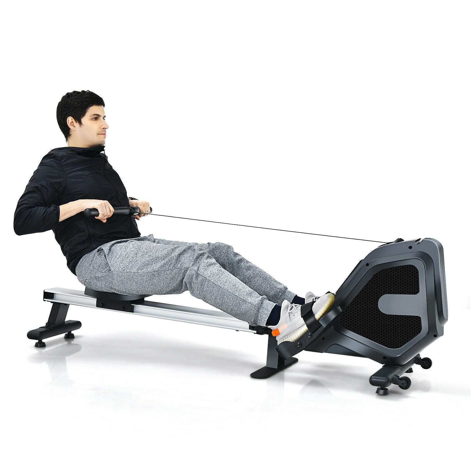Folding Magnetic Rowing Machine | 8-Level Resistance with Monitor & Aluminum Rail
