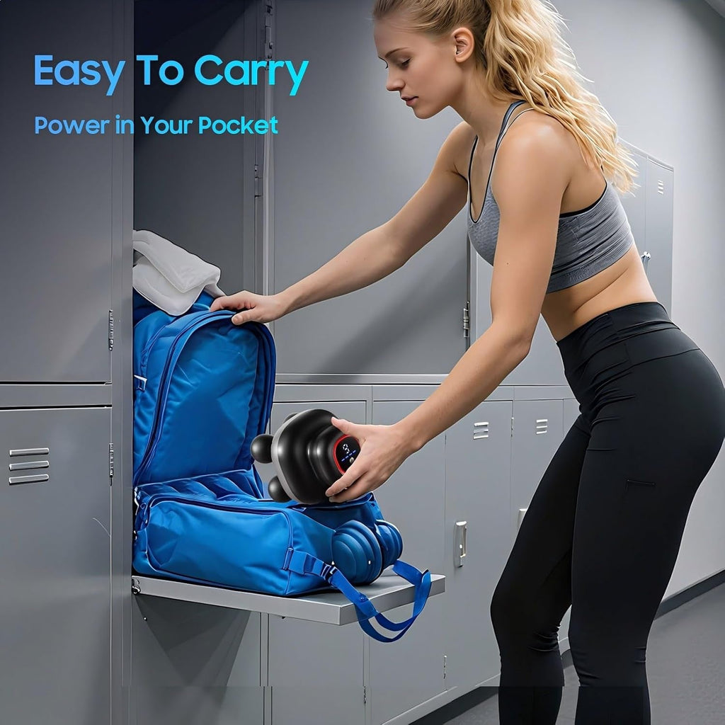 Massage Gun – Electric Body Massager with 4 Heads, Handheld Percussion Muscle Massager, Deep Tissue Back Massager for Muscle Relaxation, Powerful Full Body Electric Massager Tool for Men and Women