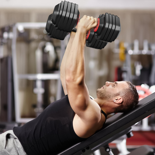 Adjustable Dumbbell Set | 10-in-1 Quick-Adjust Up to 55 lbs