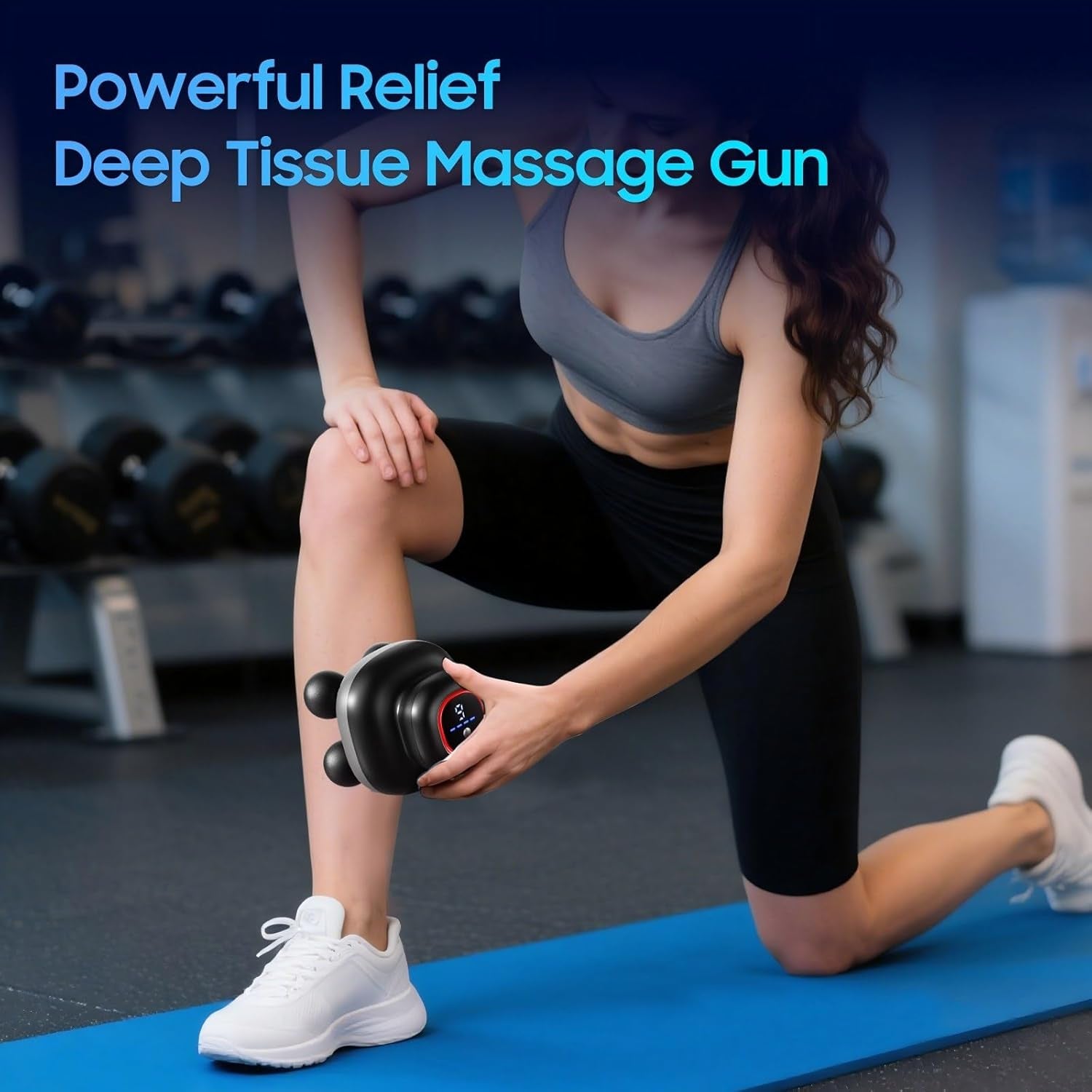 Massage Gun – Electric Body Massager with 4 Heads, Handheld Percussion Muscle Massager, Deep Tissue Back Massager for Muscle Relaxation, Powerful Full Body Electric Massager Tool for Men and Women