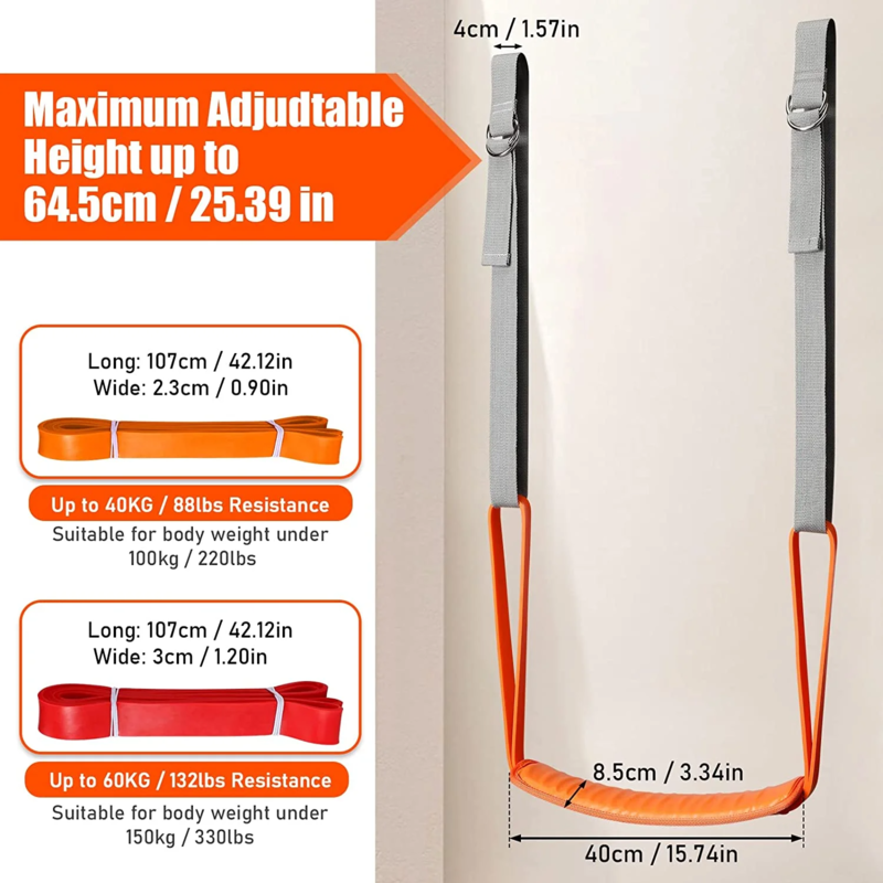 Pull Up Assistance Bands Set with Knee/Foot Rest – Resistance Strap for Pull-Up Assist