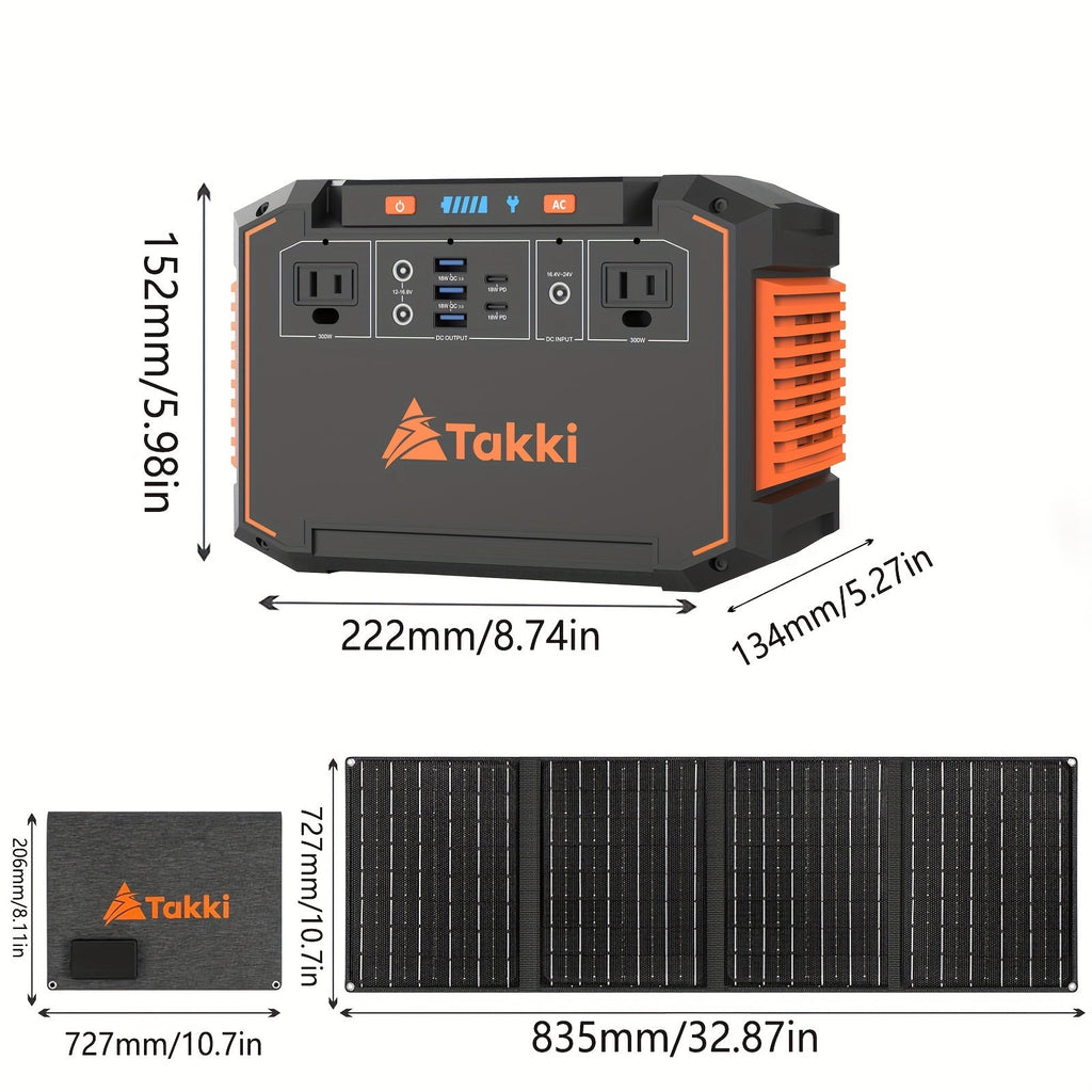 300W Portable Power Station | Solar Generator with Foldable Panel