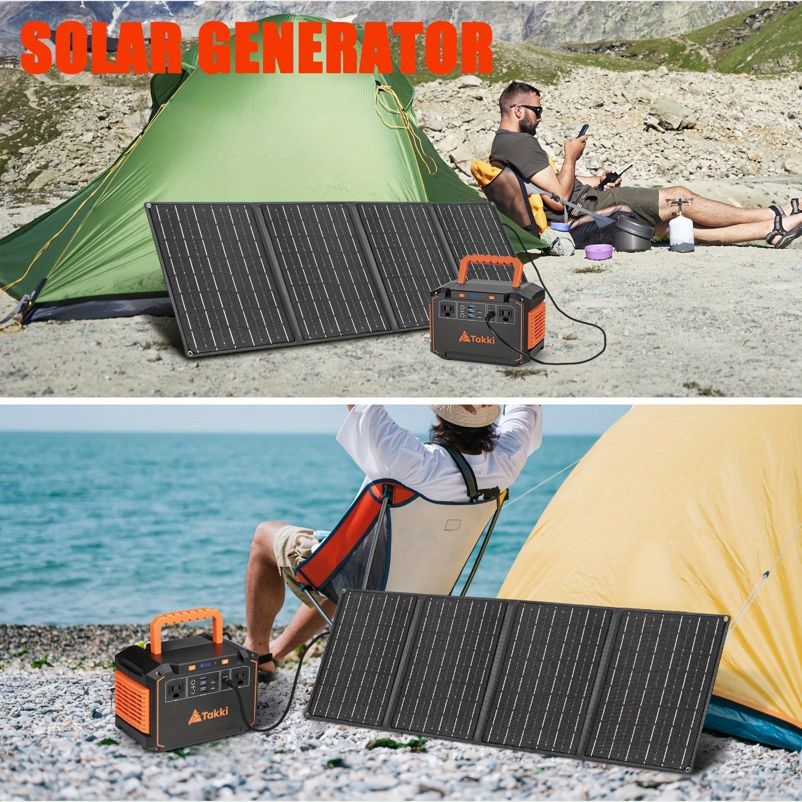 300W Portable Power Station | Solar Generator with Foldable Panel