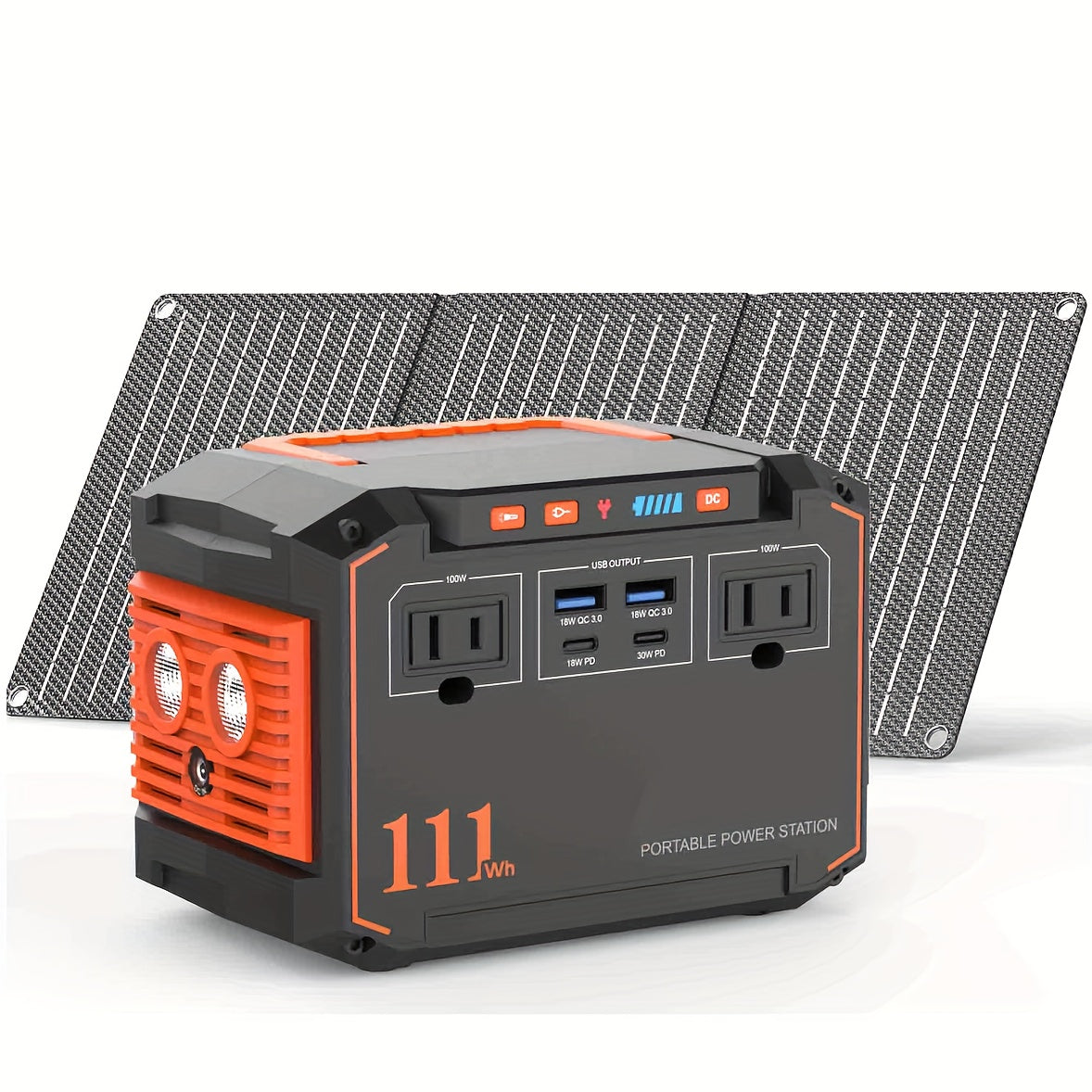 300W Portable Power Station | Solar Generator with Foldable Panel