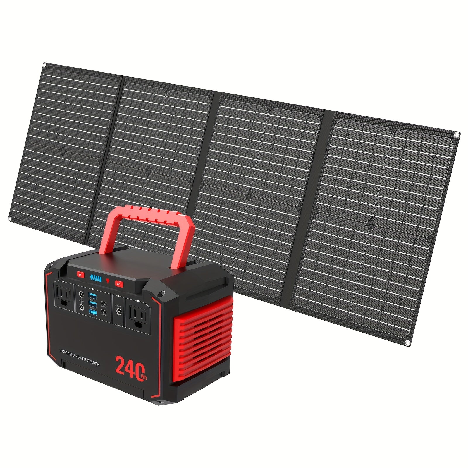 300W Portable Power Station | Solar Generator with Foldable Panel