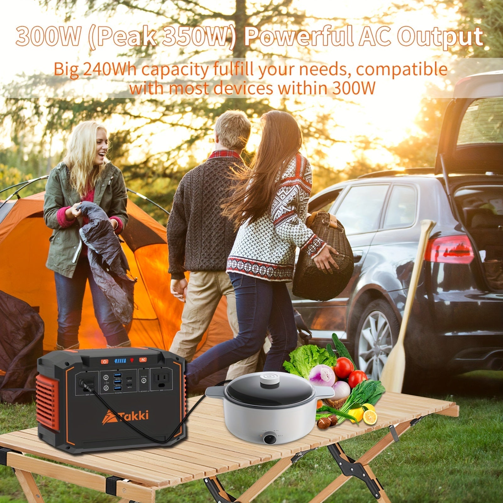 300W Portable Power Station | Solar Generator with Foldable Panel