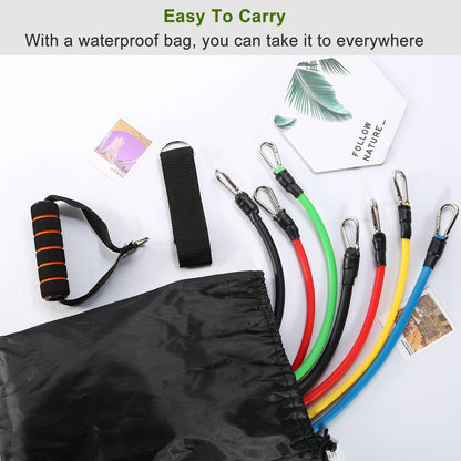 Resistance Bands Set – 11pcs Stackable Up to 100 lbs | Home & Gym Workout Kit