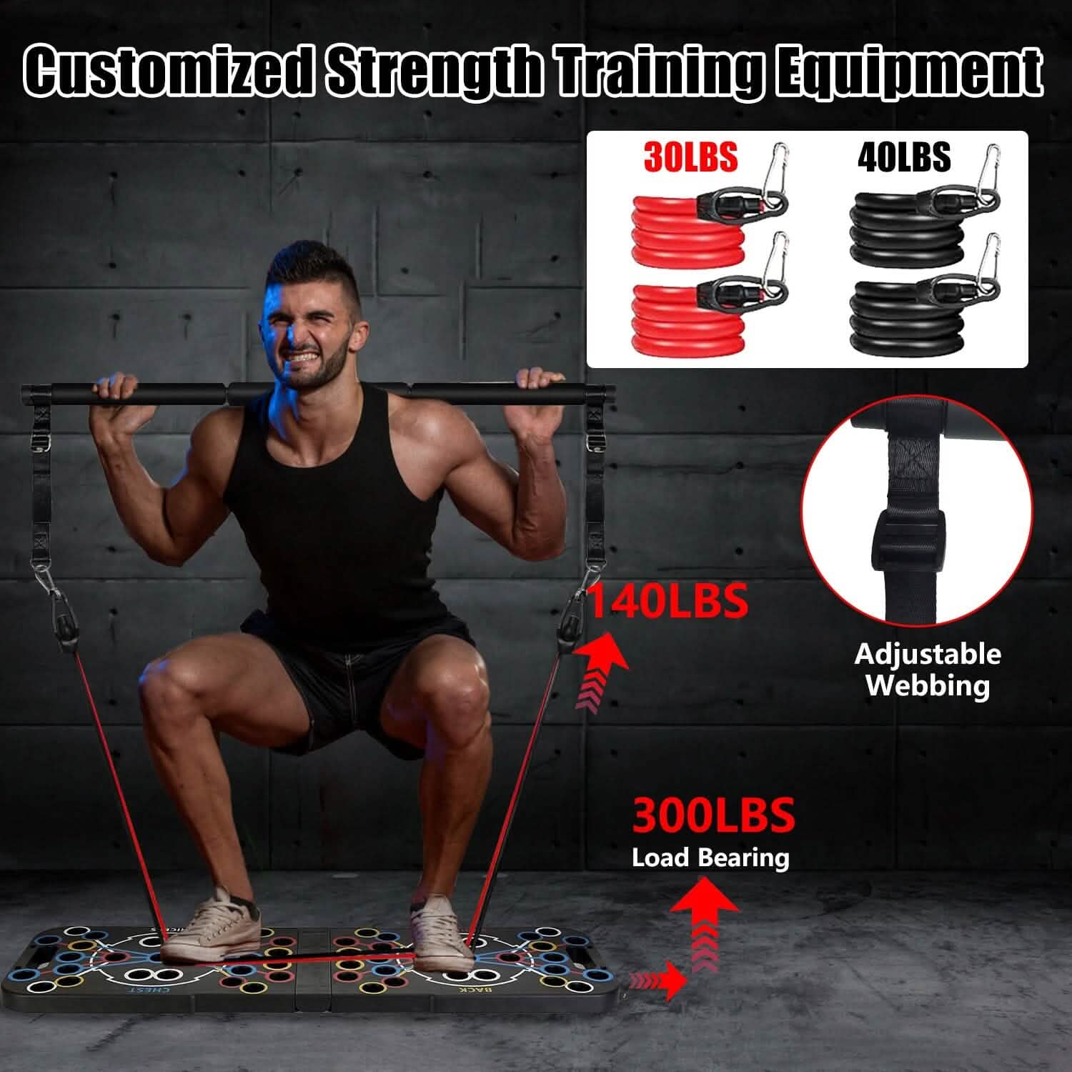 Push Up Board | Multifunctional Home Strength Training Set with 15 Accessories