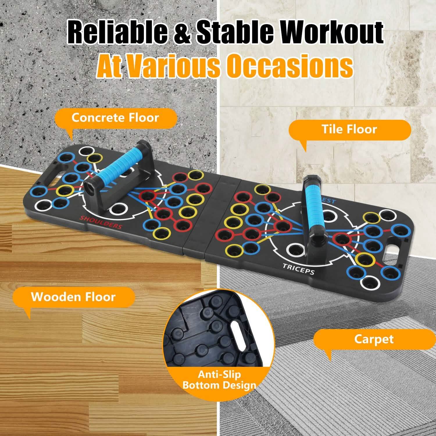 Push Up Board | Multifunctional Home Strength Training Set with 15 Accessories