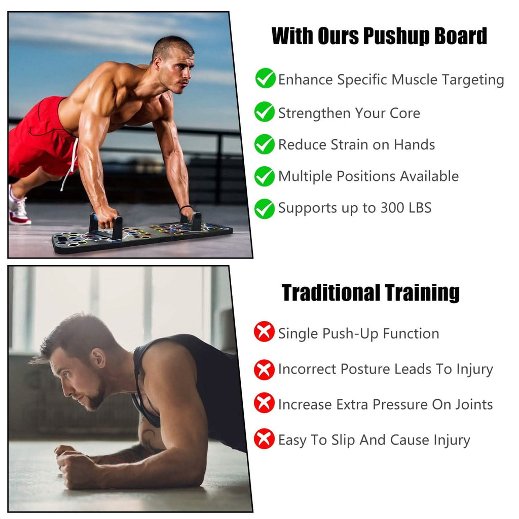 Push Up Board | Multifunctional Home Strength Training Set with 15 Accessories