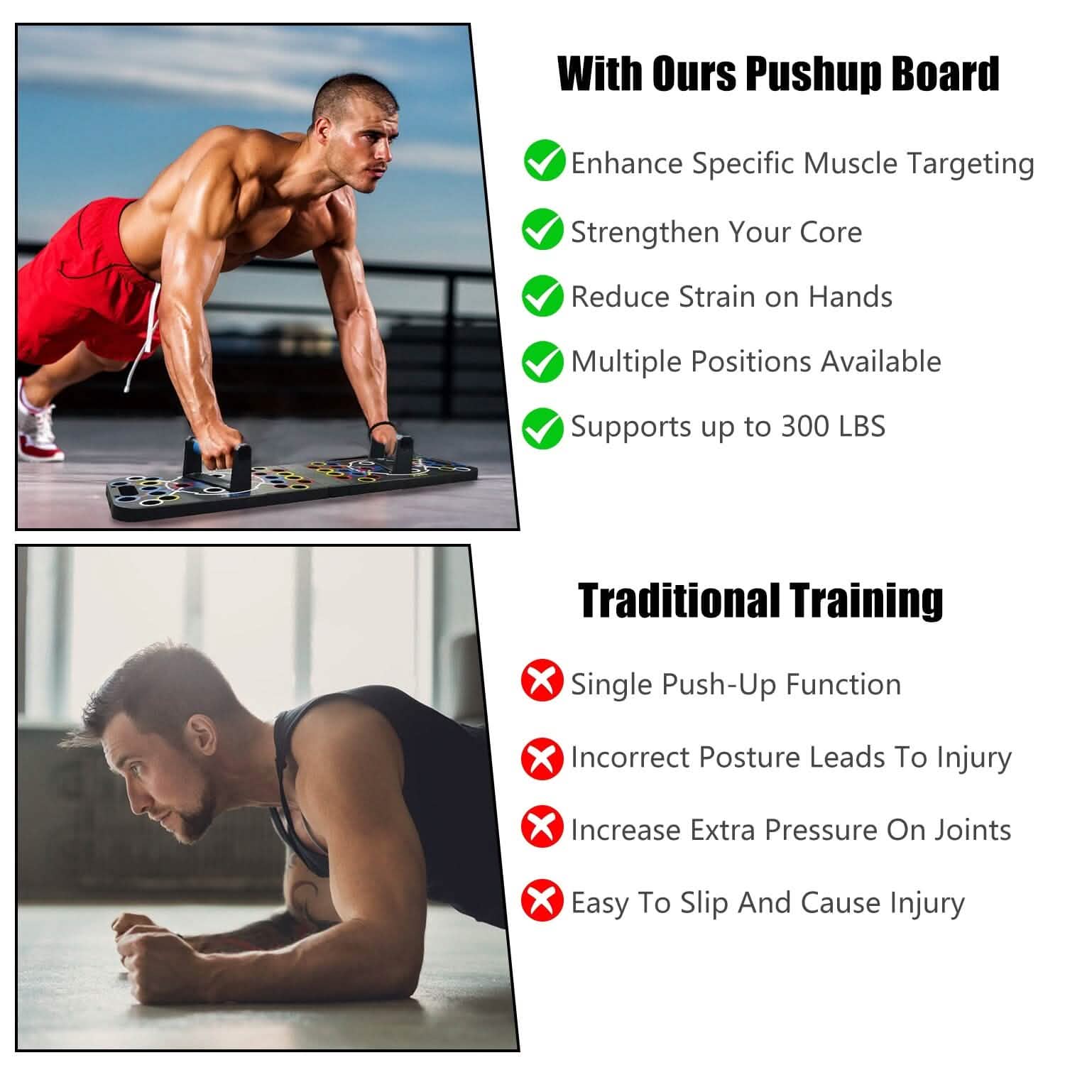 Push Up Board | Multifunctional Home Strength Training Set with 15 Accessories