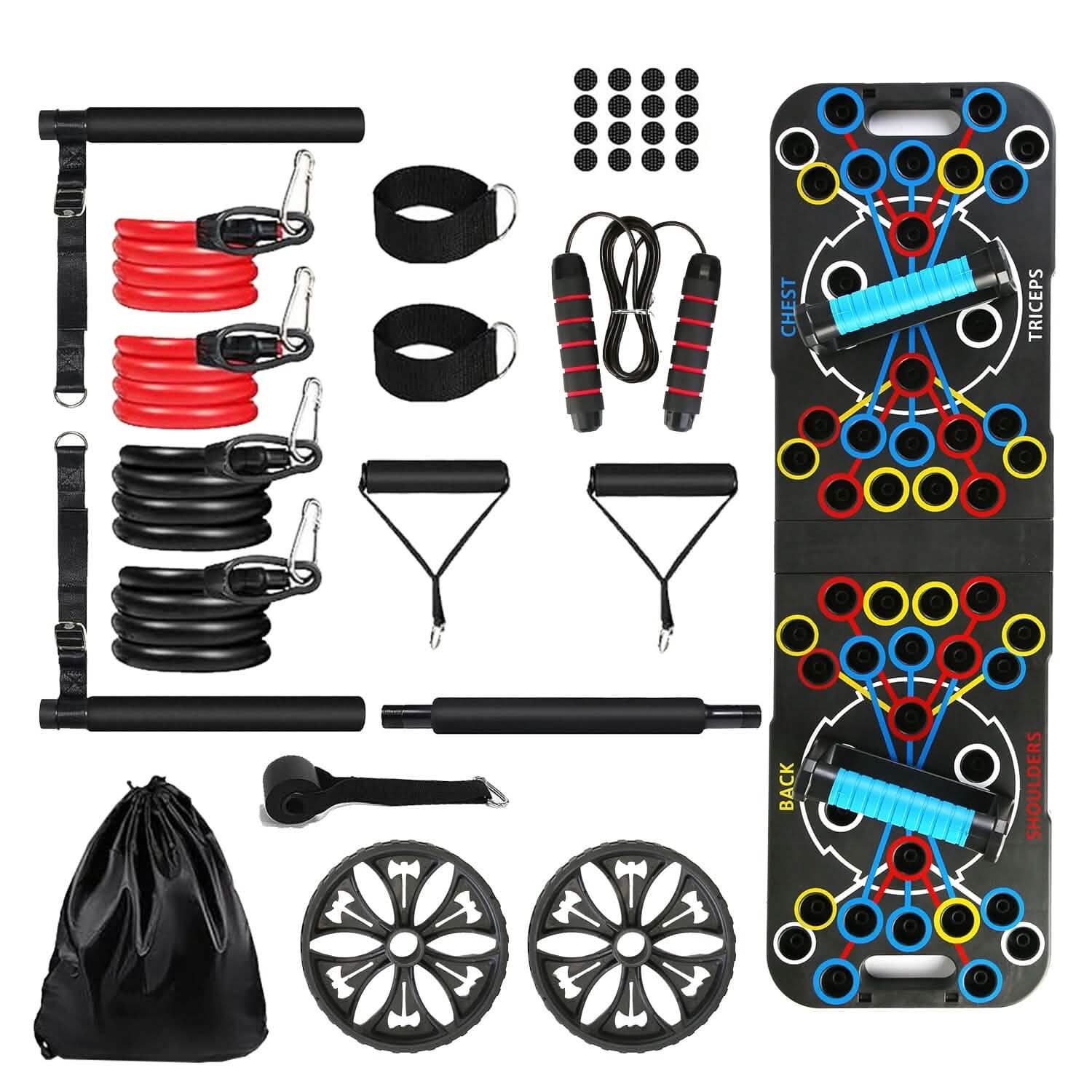 Push Up Board | Multifunctional Home Strength Training Set with 15 Accessories