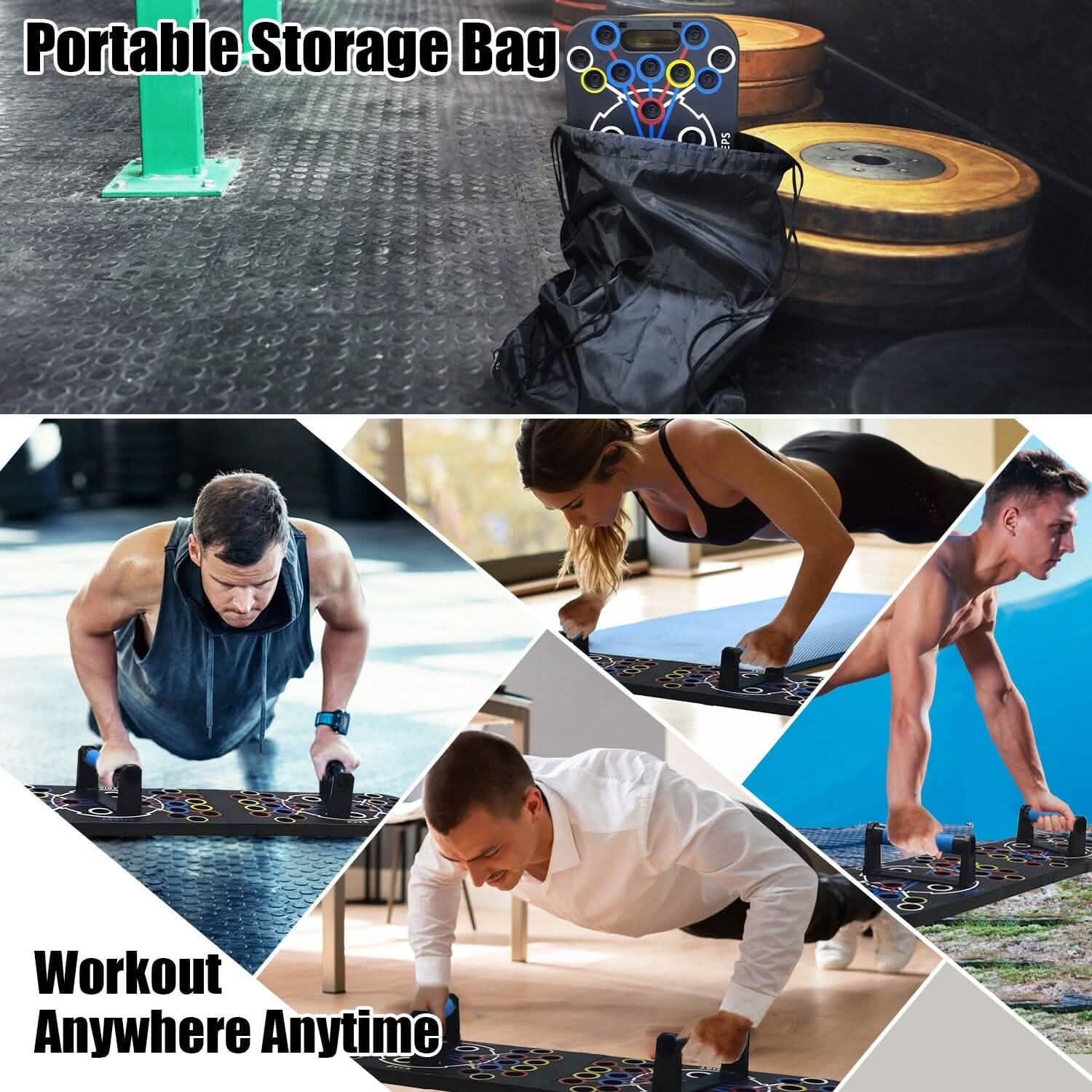 Push Up Board | Multifunctional Home Strength Training Set with 15 Accessories