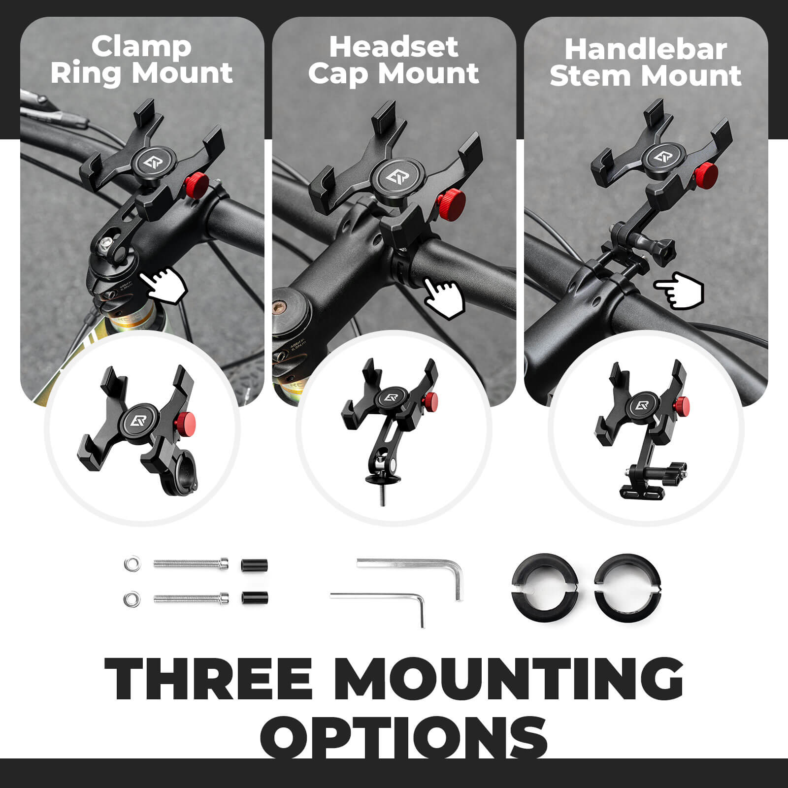 Aluminum Bike Phone Holder | ROCKBROS Handlebar Mount for 4.7"-7.1" Phones