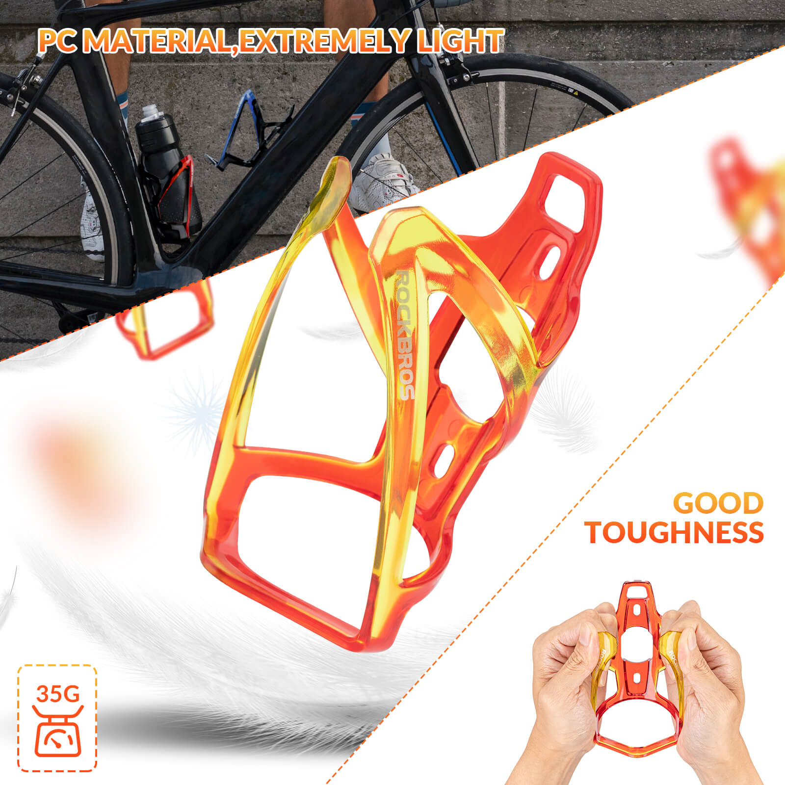 Bike Water Bottle Cage | ROCKBROS FK-338 Lightweight Universal Fit