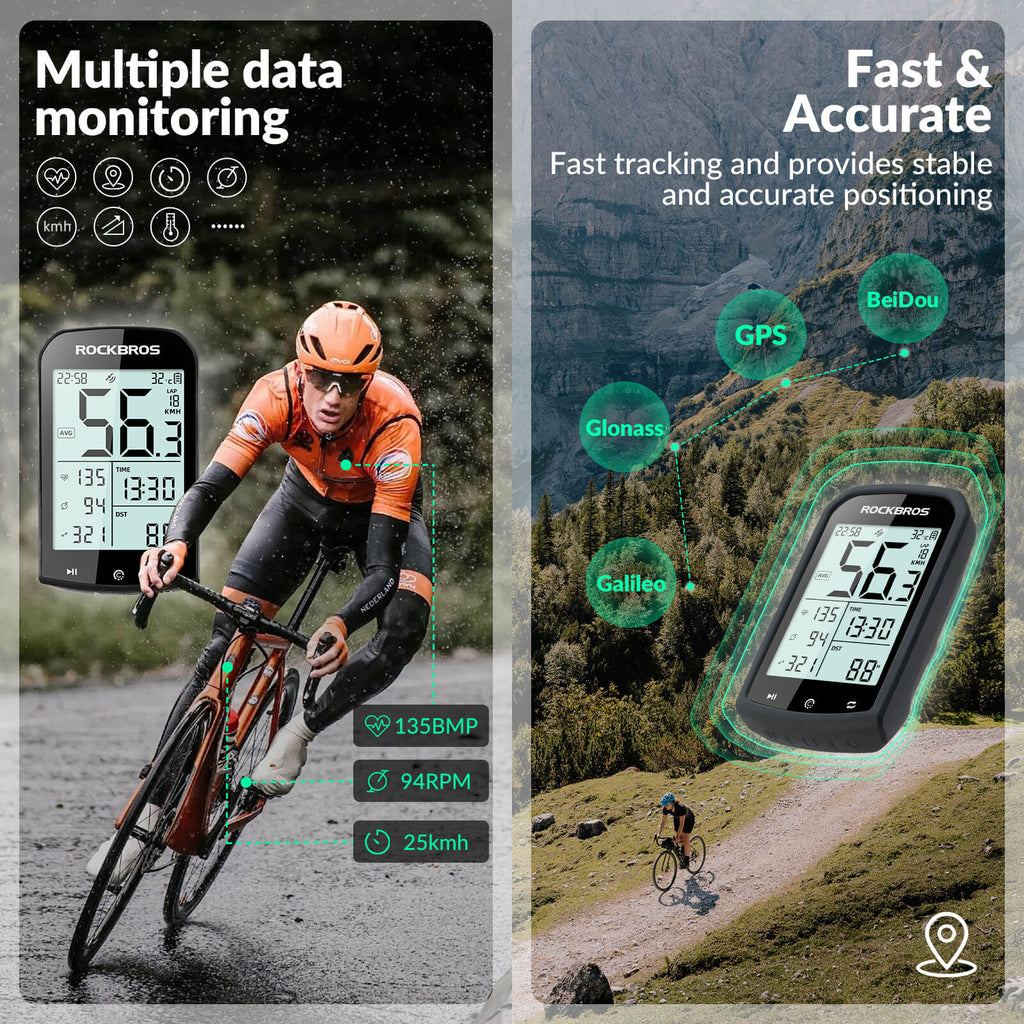 ROCKBROS M1 Bike GPS Computer | Smart Cycling Computer with ANT+ & Bluetooth