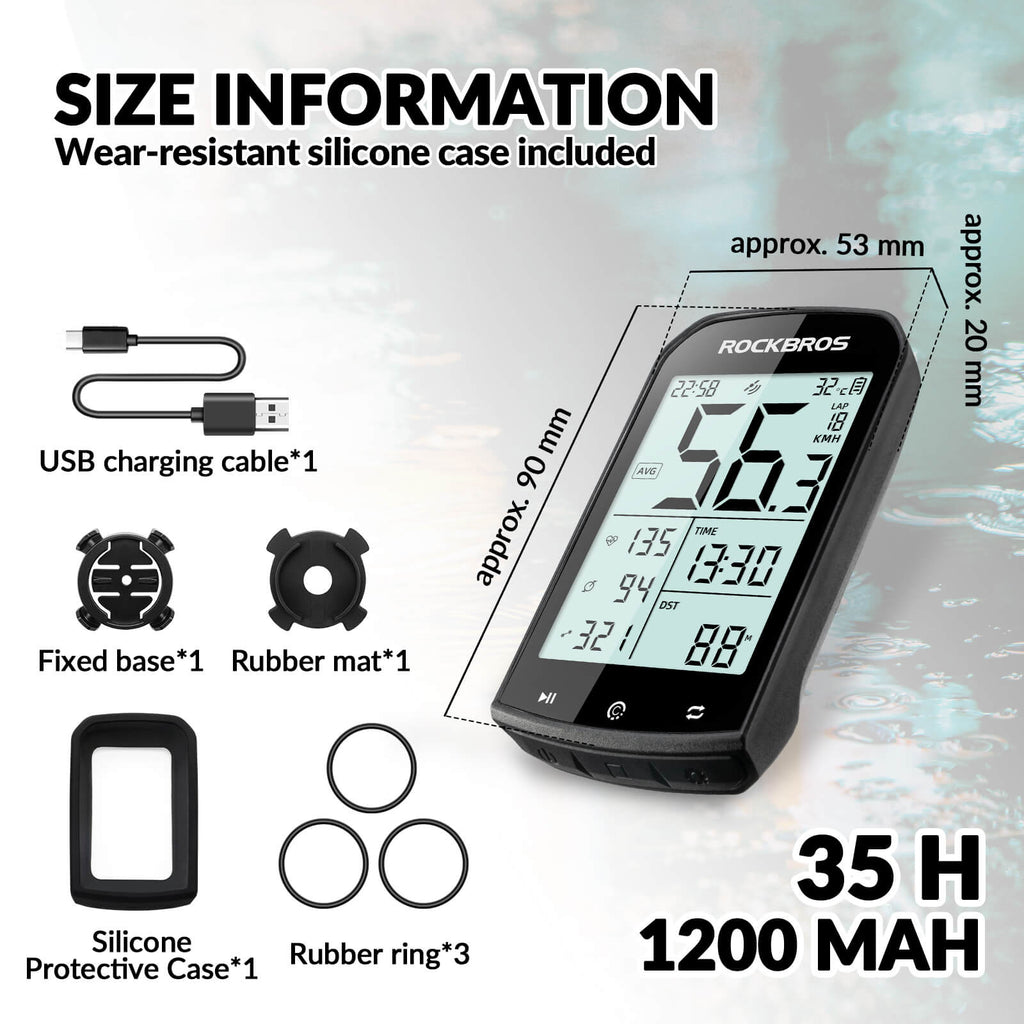 ROCKBROS M1 Bike GPS Computer | Smart Cycling Computer with ANT+ & Bluetooth