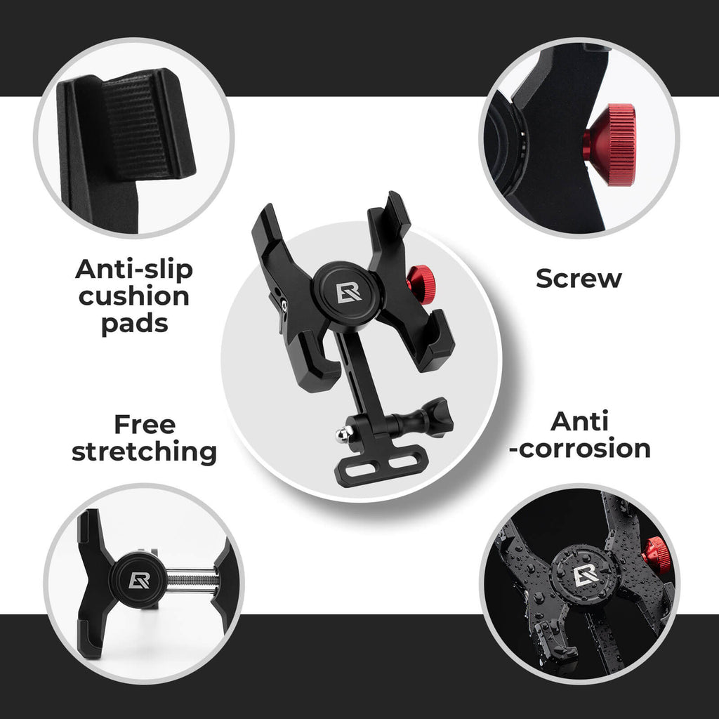 Aluminum Bike Phone Holder | ROCKBROS Handlebar Mount for 4.7"-7.1" Phones
