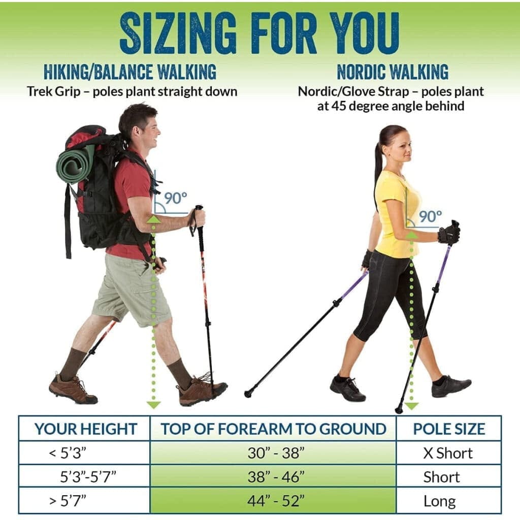 Folding Walking & Hiking Poles | Collapsible to 13.5" with Carry Bag